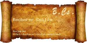 Becherer Csilla névjegykártya